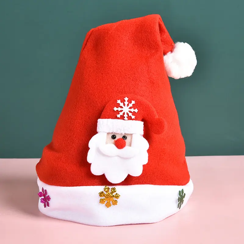 Mũ Giáng sinh, Unisex, Phong cách cổ điển, dành cho trẻ em, có ông già Noel, người tuyết và hình con nai, Thích hợp cho lễ hội, tiệc ngày lễ