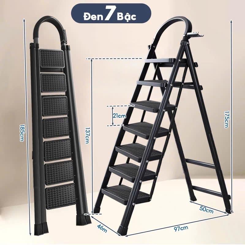 Thang Gấp Gọn Thép Carbon Kim Loại 5-7 Bậc Tải Trọng 500kg - Bảo hành 6 tháng đổi trả miễn phí