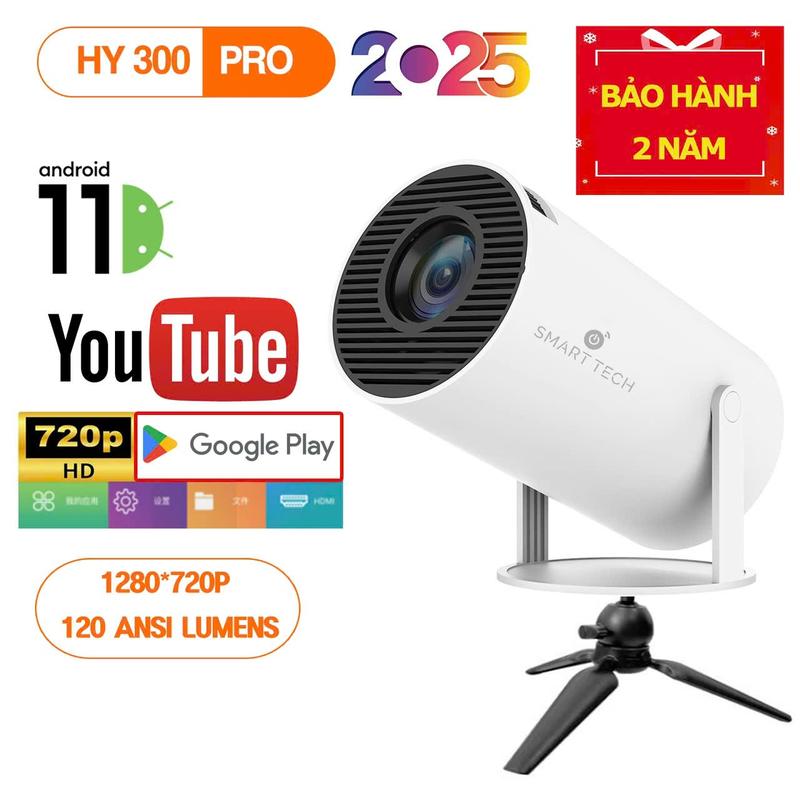 MỚI Máy chiếu mini HY300 PRO HY320 HY300 HY320 Mini Full HD android 11.0 độ sáng 300 ANSI