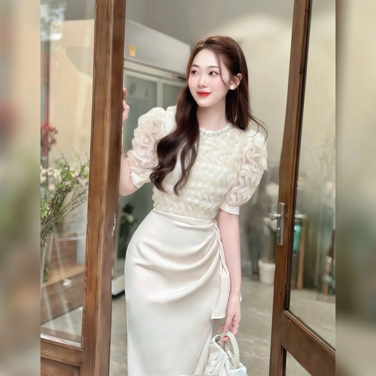 Body ren sóng, cổ đính đá HÌNH THẬT CUỐI A518