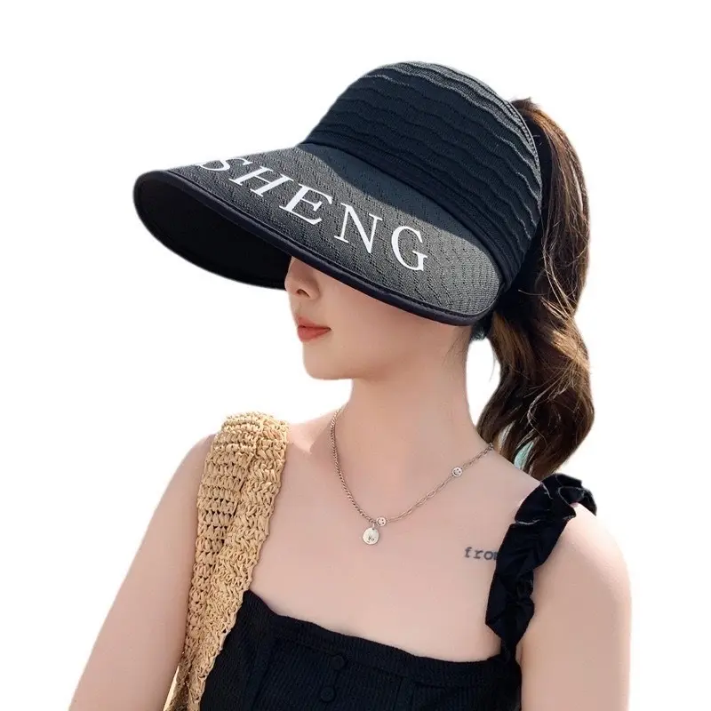 ￼Mũ vành hở chóp, nón vành rộng chống nắng dệt kim hàng Quảng Châu cao cấp cho các nàng