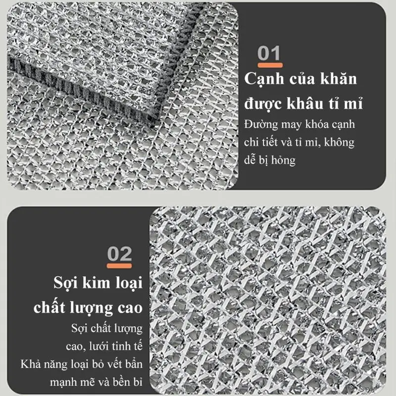 COMBO 50 Khăn vải lưới dây kim loại lau rửa bát đĩa, rửa chén bát, cọ xoong nồi đa năng Cotton 1