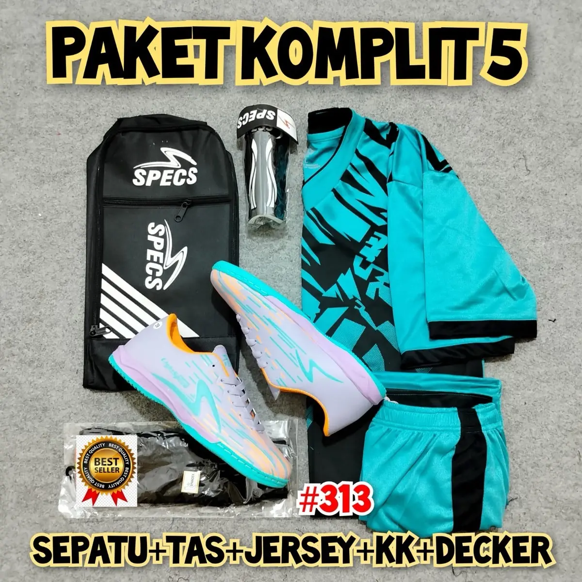 Paket komplit sepatu futsal specs ewaklok bestseller dan berkualitas