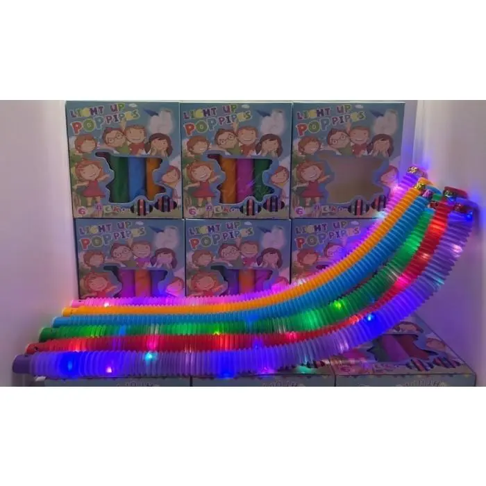 Light Up Pop Tubes Pop Pipes Mainan Lampu Stick Pipa Selang Fidget Toy 2