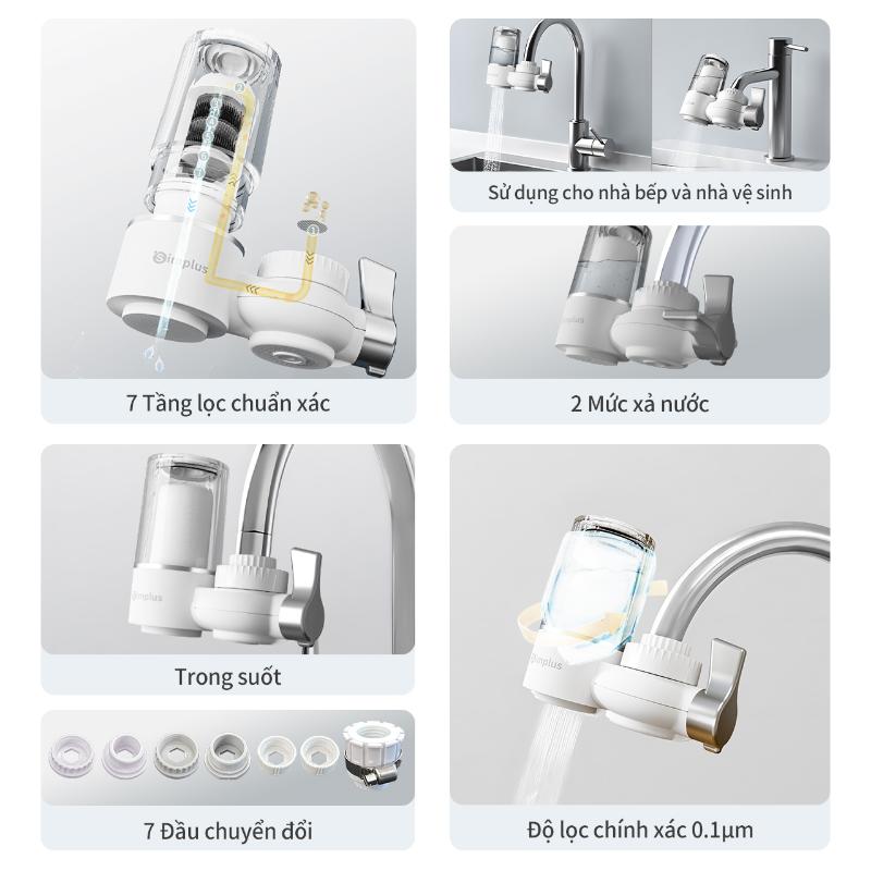 [HYUI] [New Arrival]Simplus Máy lọc nước tại vòi , 7 tầng lọc, lõi lọc gốm sứ dễ dàng vệ sinh, dùng cho nhà bếp và nhà vệ sinh 7