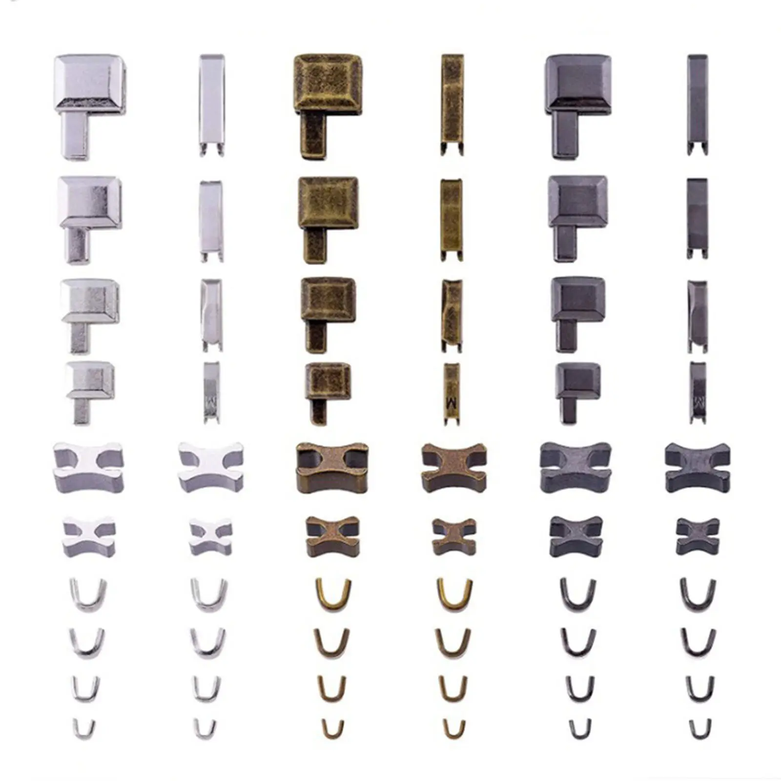 Zips Repair Set Insertion Pin Zippers Bottom Zippers Stopper Metal Zippers Head Sliders Retainer For Clothing Repair