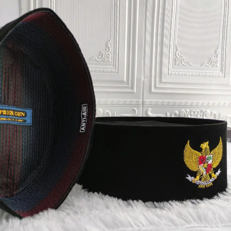 Peci Songkok Kopiah Hitam Lambang Garuda Bordir Tinggi 9cm Harga Murah - Peci Pria Model Terbaru Anak Dan Dewasa Perlengkapan Sholat laki-laki Bisa Bayar Di Tempat COD 2