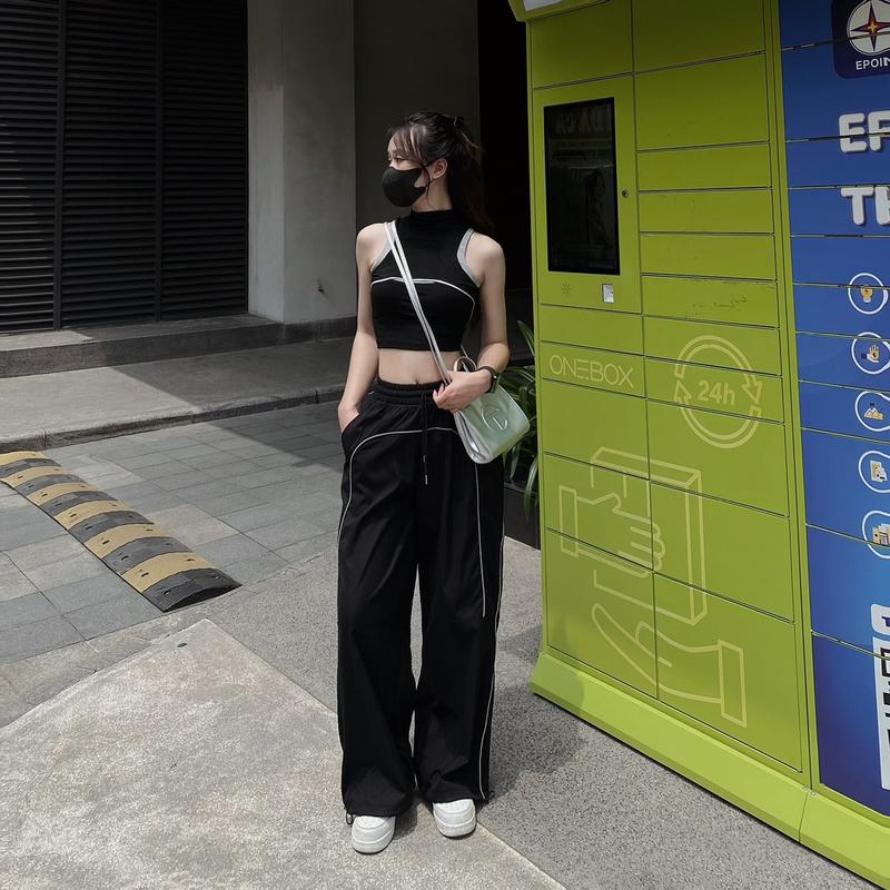 Quần Ống Suông Kaki Mềm Line Phản Quang MDQ05 Nữ Pants 6