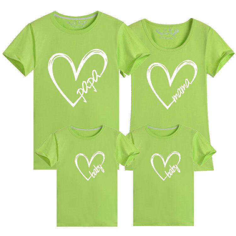 Product Introduction of 2025 Valentine'S Day Gift Giving Couple Dress Cartoon Pattern Eternal Love Printed T-Shirt Family Set/Couple Set Short Sleeve T-Shirt 23