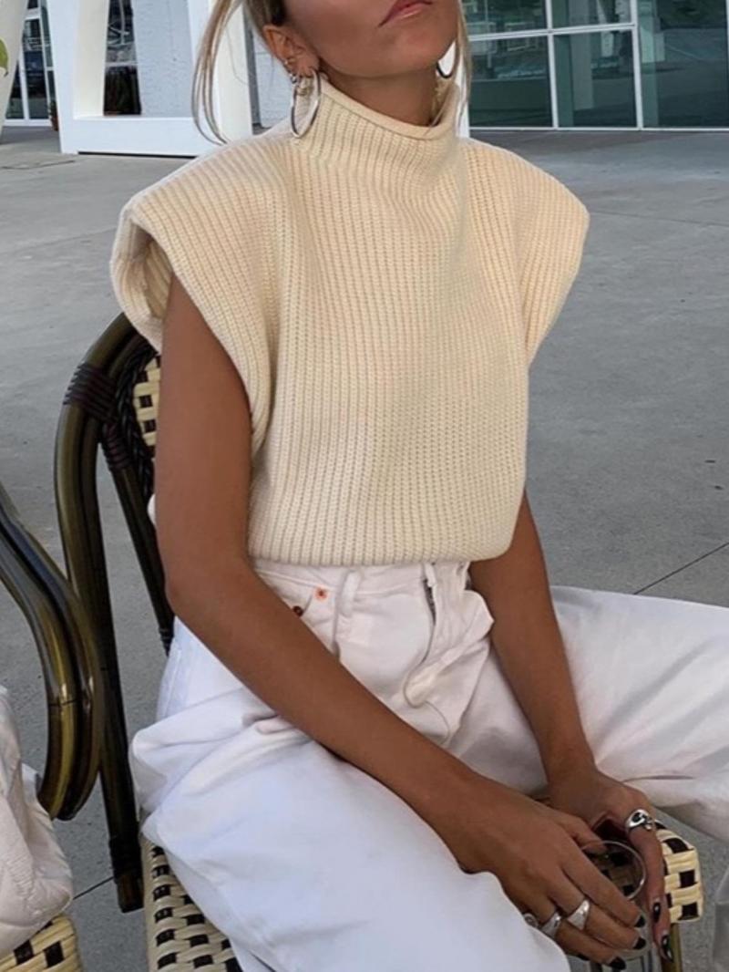 Product Introduction of Women's Plain Half High Neck Sweater, Casual Knit Pullover for Summer, Fashion Women's Knitwear for Daily Wear 3