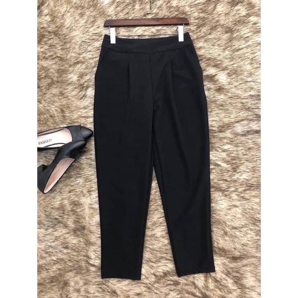 Quần Baggy Nữ lưng thun chất thun cát nhật Bigsize 70-95kg ( xưởng may Mỹ Nhung) - Mỹ Nhung BigSize, Đen