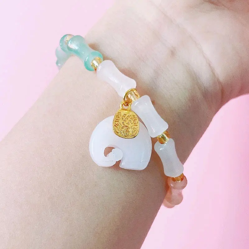 Vòng đeo tay nữ thần tài may mắn màu xanh Phụ Kiện 4
