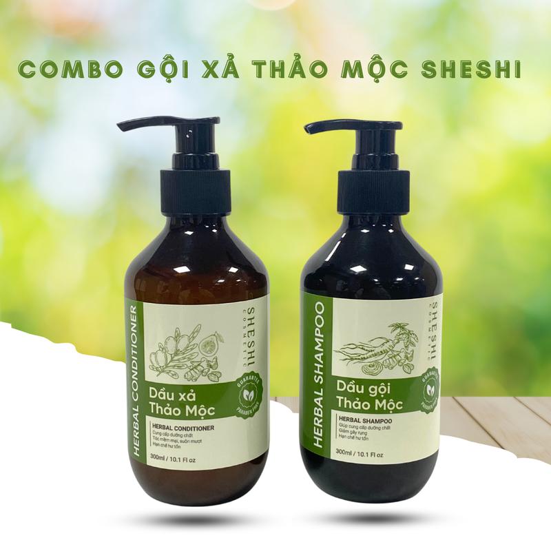 [SheShi x Hàn Trang] Combo Dầu Gội, Dầu Xả Thảo Mộc 300 ml,  Chăm sóc tóc, Nữ Gội Đầu 6