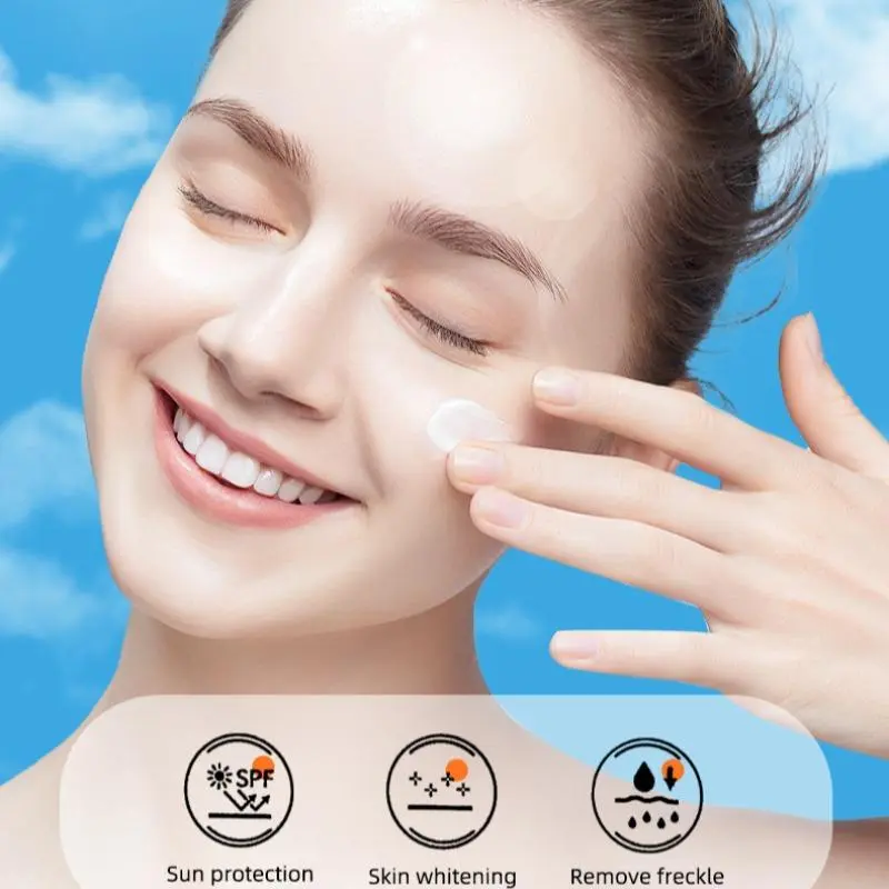 Brightening Sun Cream, Nourishing Highly Protective UV Sunscreen, Summer UV Protecting Sun Care Product for Women & Men, Facial 4
