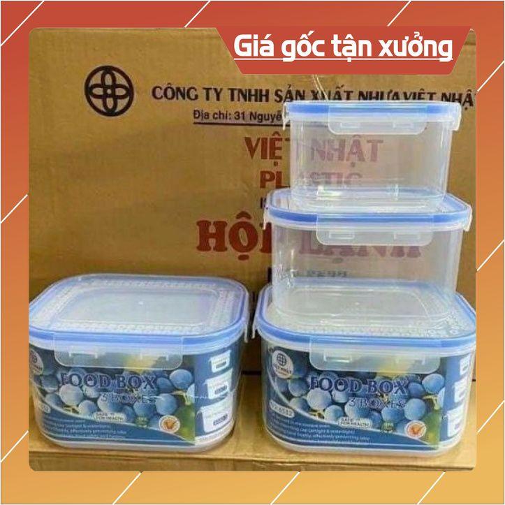 Bộ 3 Hộp Nhựa Việt Nhật đựnġ Thực Phẩm Dùng Được Cho Lò Vi Sóng 6530 đựng thực phẩm duy trì sự tươi mới