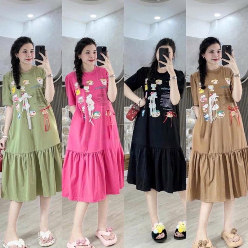 Đầm bầu baby doll chân cá tầng thời trang mới TM2025CN