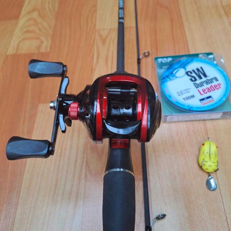 Bộ Cần Câu Lure Máy Ngang Kèm Phụ Kiện Fishing - Bắt Cá Hiệu Quả Cần Lure Máy Câu Ngang đỏ đen Cuộn Dù Mồi Nhái Hơi Khoá Link ...
