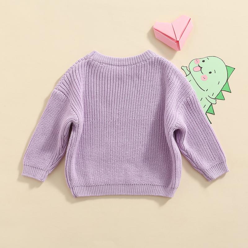 Product Introduction of Toddler Baby Round Neck Sweaters, Winter Warm Long Sleeve Candy Color Knit Pullovers 46
