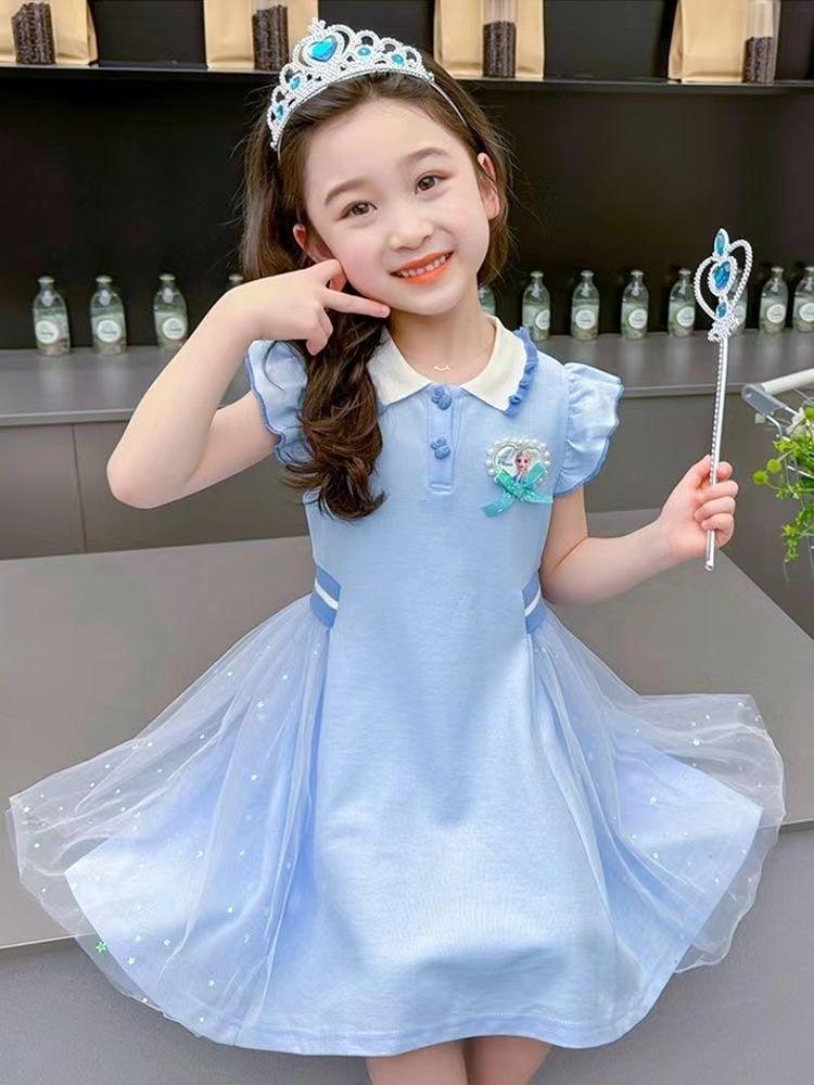 Product Introduction of Váy Elsa Công Chúa Đông Lạnh Mùa Hè Cho Bé Gái Váy Gạc Công Chúa Ngắn Tay Mùa Hè Cho Bé Gái 3