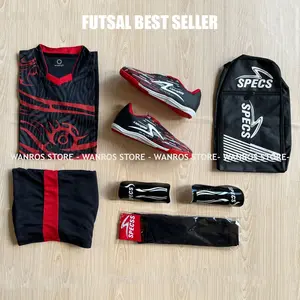 Paket Komplit Sepatu Futsal Specs Lightspeed Keren Berkualitas dengan Kaos kaki, Tas Jinjing, Deker, dan Jersey Dryfit Premium
