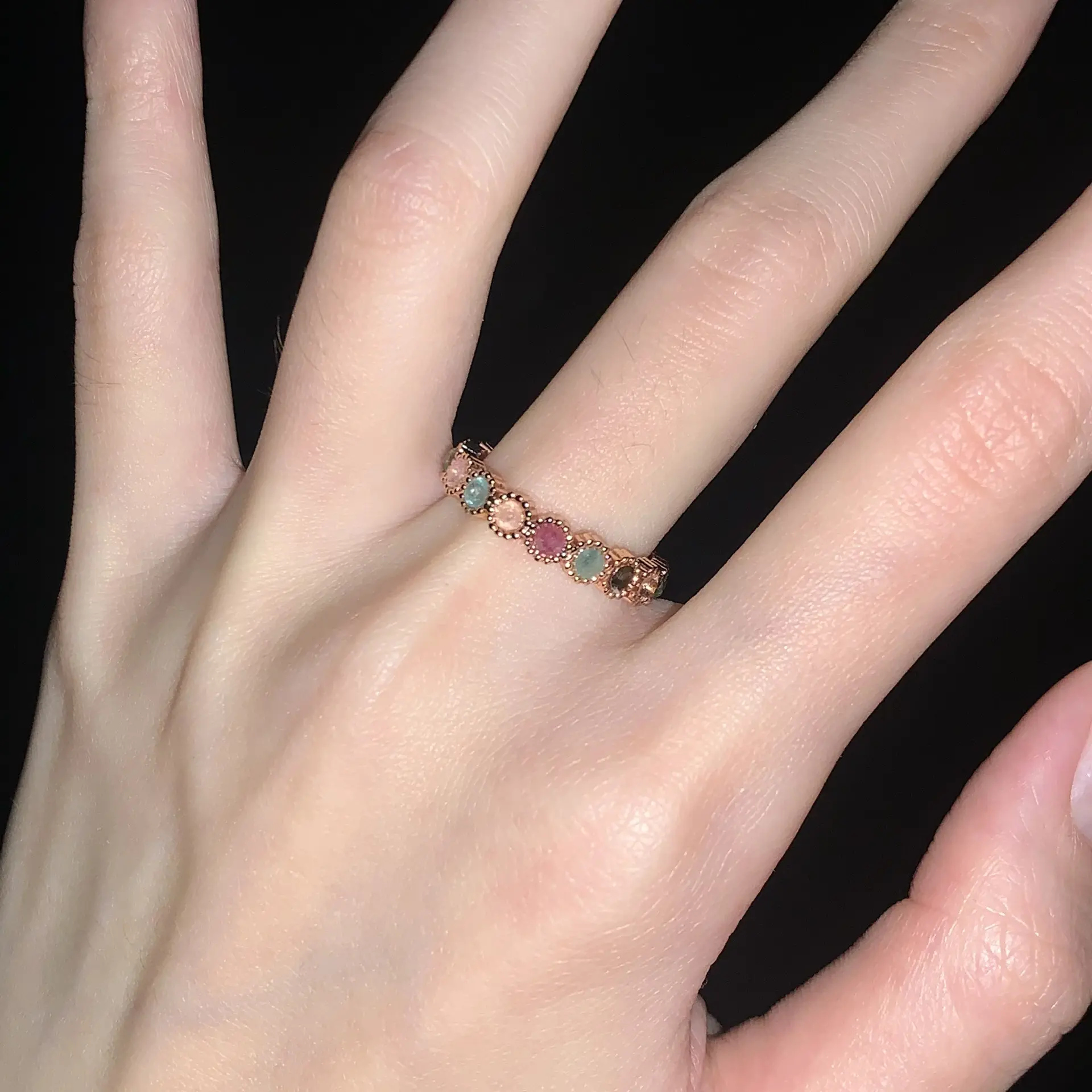 Bi Xi Rainbow Ring for Girls with High-end and Unique Ins Style