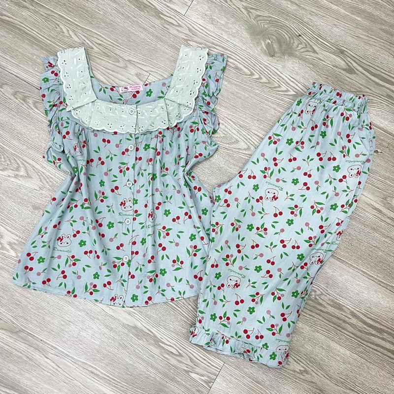 Bộ đồ nữ mặc nhà chất đũi mềm mát, set quần lửng áo cộc 8