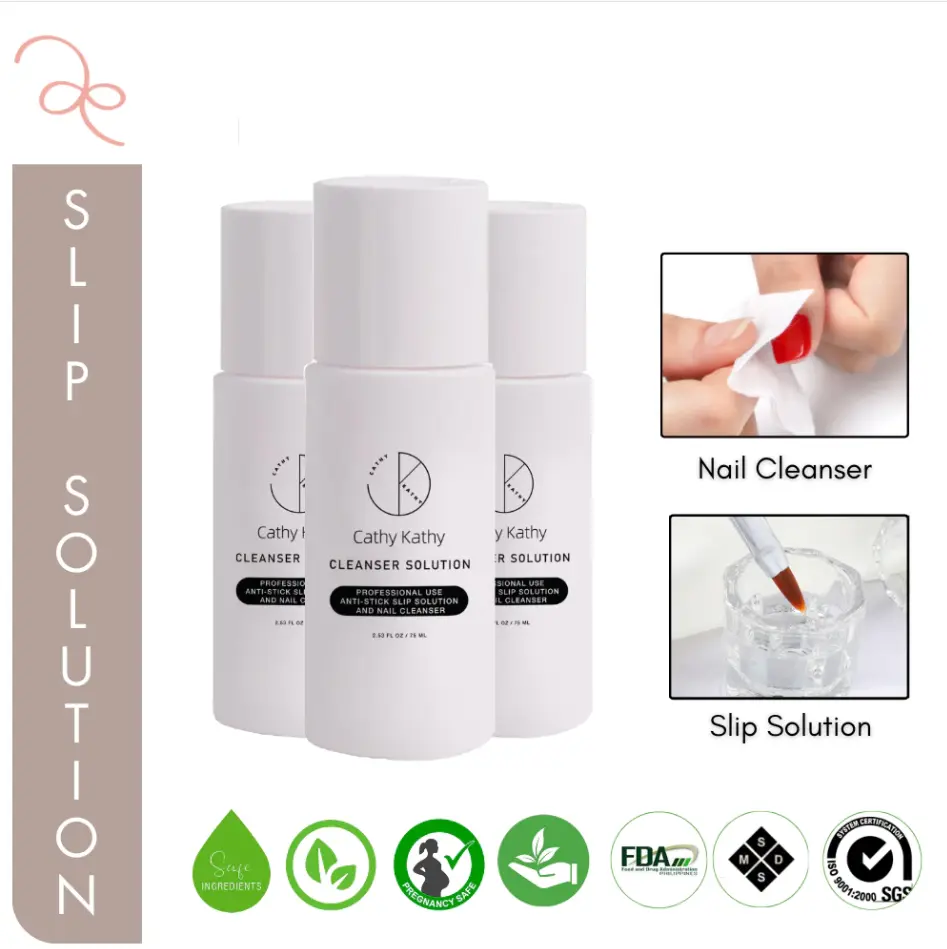 Adam & Eve Cathy Kathy Anti-Stick Slip Solution & Nail Cleanser Solution with Vitamin E in Floral Scent