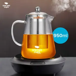 Teko Teh Kaca Tahan Panas dengan Saringan Glass Teapot 450ml 700ml 950ml 1300ml