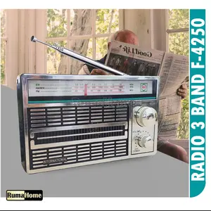 RADIO AC/DC PORTABLE INTERNATIONAL 3 BAND FM - AM -SW 4250  ANTIK CLASSIC JADUL