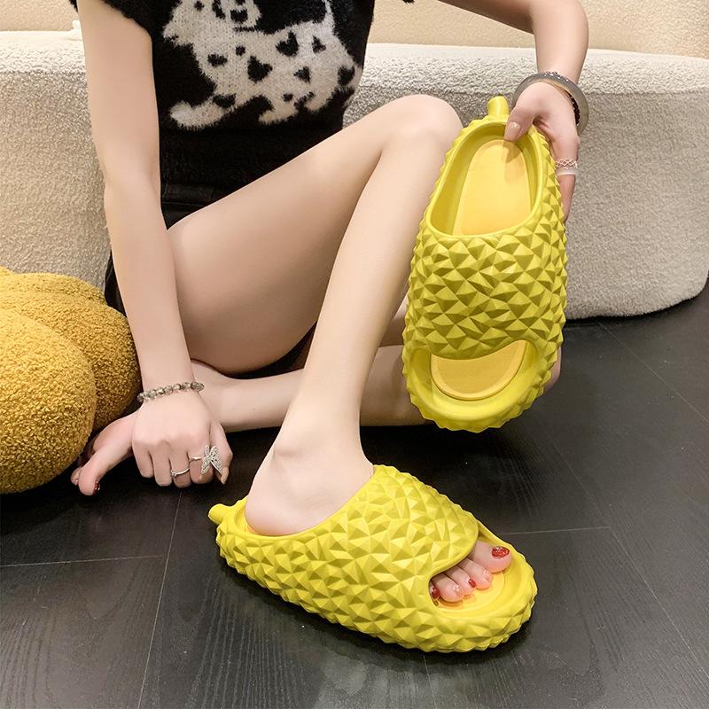 Product Introduction of Dép lười mùa hè Dép sầu riêng không trơn trượt trong nhà cho nam và nữ Giày đi biển tắm trong nhà Bán buôn Slipper DéP Có Quai Dép Lê Đế Bằng Quai Ngang 11