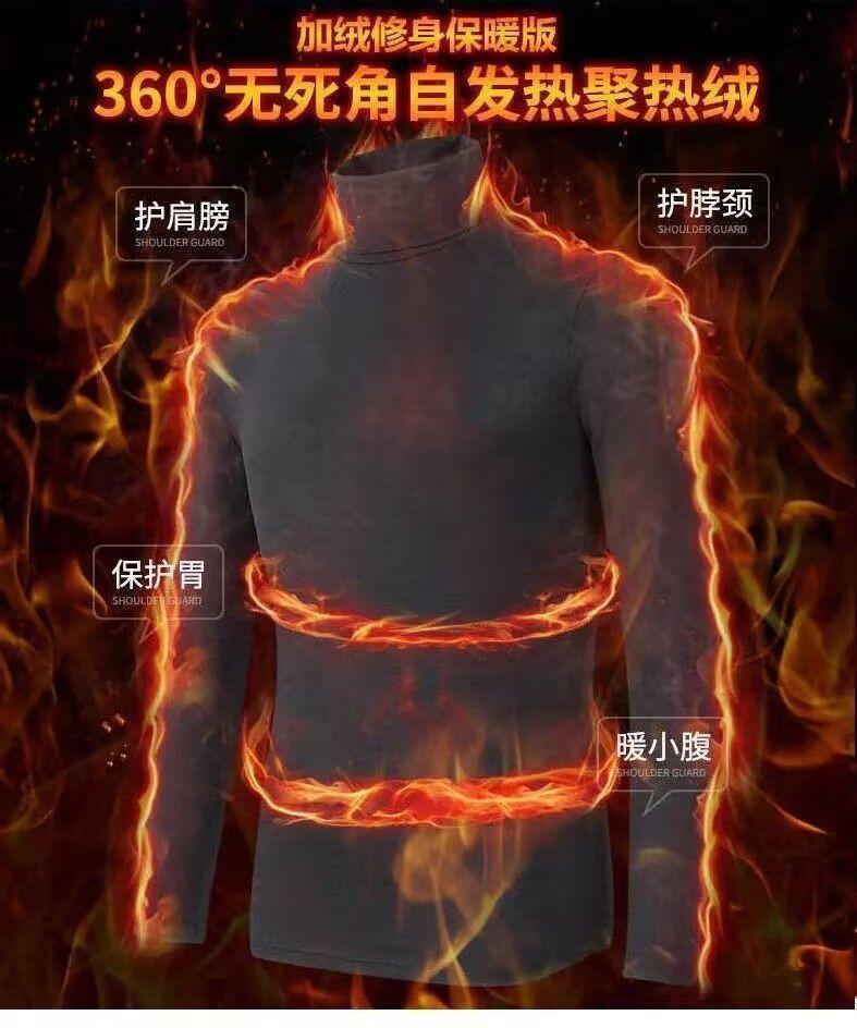 Product Introduction of Áo Thun Dài Tay Mùa Thu Và Mùa Đông, Chim Gõ Kiến Hai Mặt, Lót Lông Cừu Dralon, Dày Dặn, Cổ Lọ Áo Len Nam, Ấm Áp, Áo Lớp Nền Dệt Kim, T Menswear 6