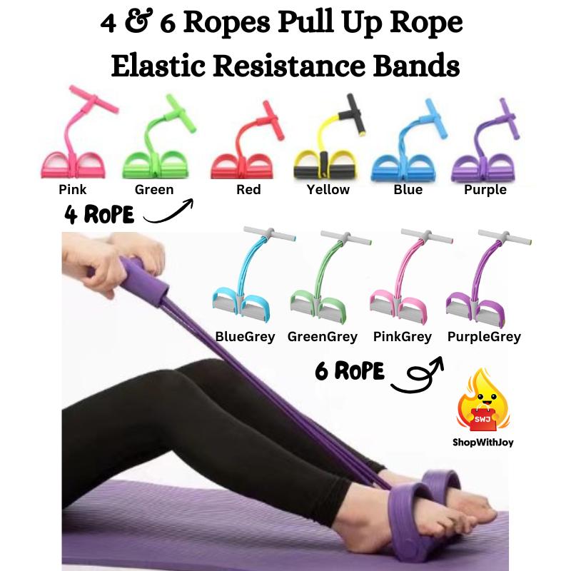 【ShopWithJoy】4 Ropes Pull Rope Elastic Resistance band Exercise ...