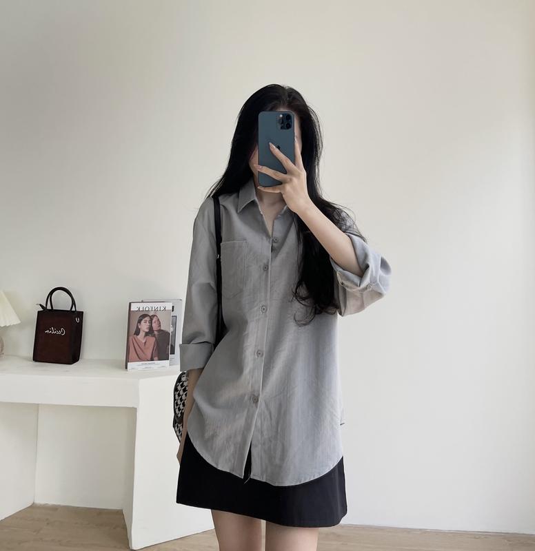 Áo sơ mi đũi xước dáng rộng , áo sơ mi chất vải thoảng mát Miho house | BigBuy360 - bigbuy360.vn