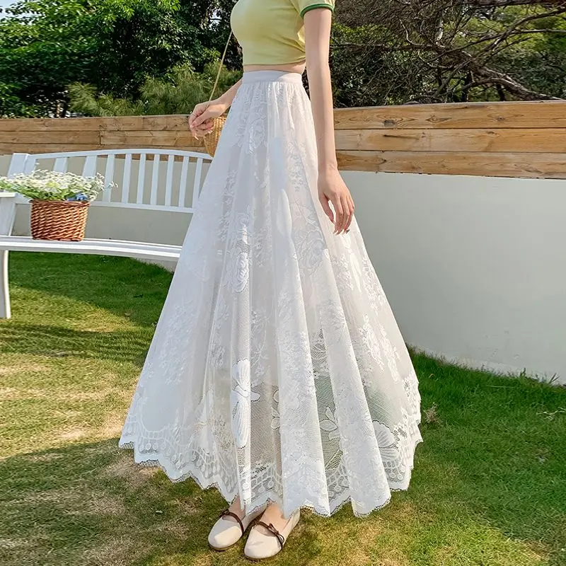 Chân Váy Midi, Phong Cách Mùa Hè, Vải Lưới
