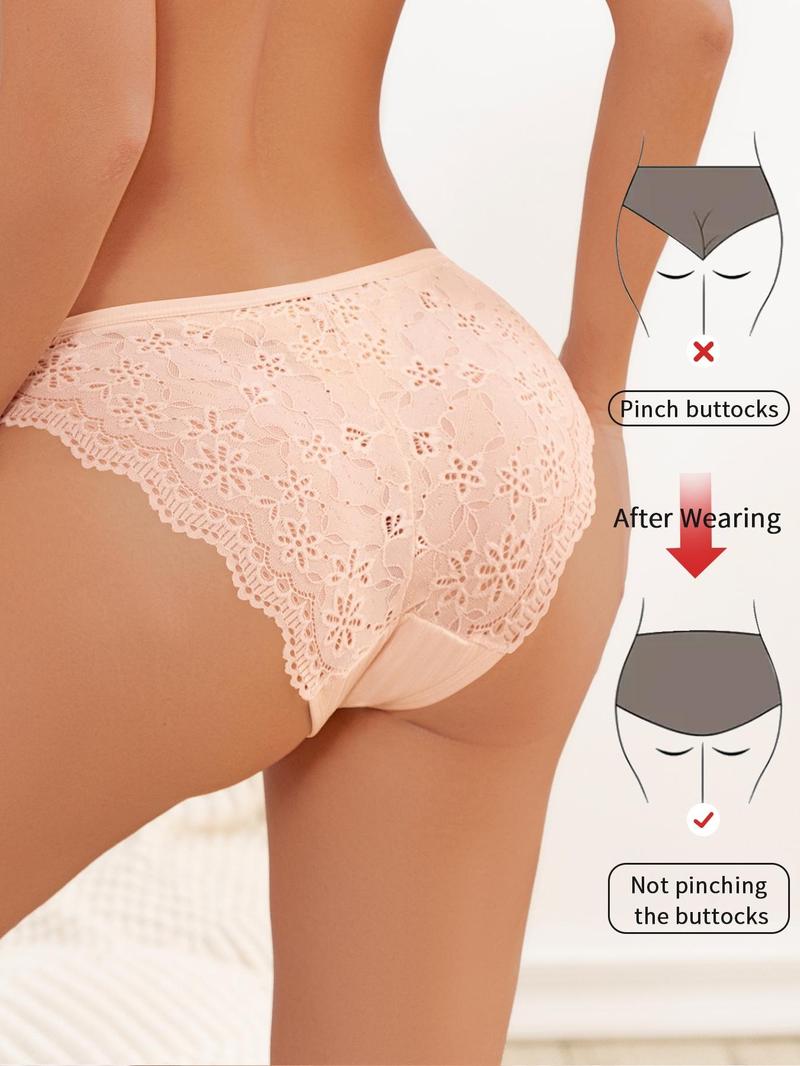 Product Introduction of Women's Solid Color Lace Panty, Soft Comfy Breathable Knicker for Daily Wear, Underwear for All Seasons 5