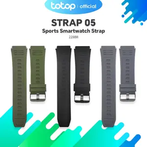 Totop Strap 05 Silikon Sports SmartWatch Strap 22MM Cool Basic Soft  Silicone Universal watchband Stainless steel buckle