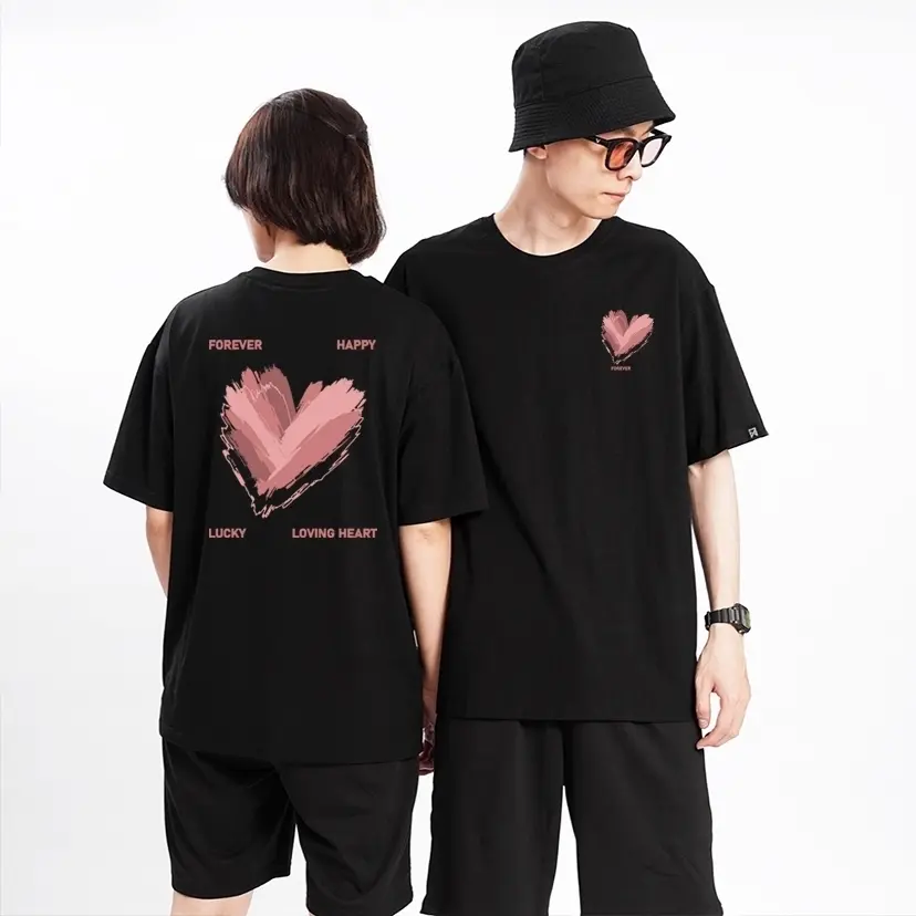 Áo Thun couple Cặp Đôi Dễ Thương Cùng Người Yêu Form Rộng, Áo Phông Đôi Chất Liệu Cotton Tay Ngắn In 5D