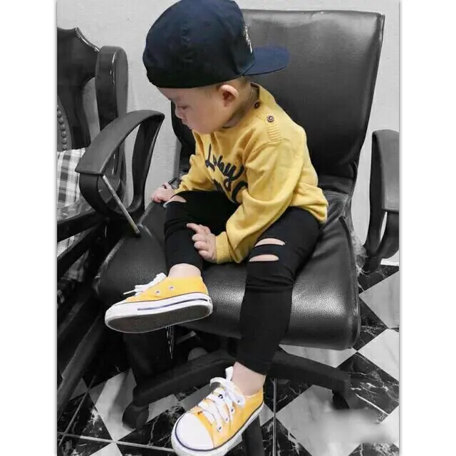 QUẦN LEGGING THUN RÁCH GỐI UNISEX CỰC CHẤT CHO BÉ 8-18KG 2