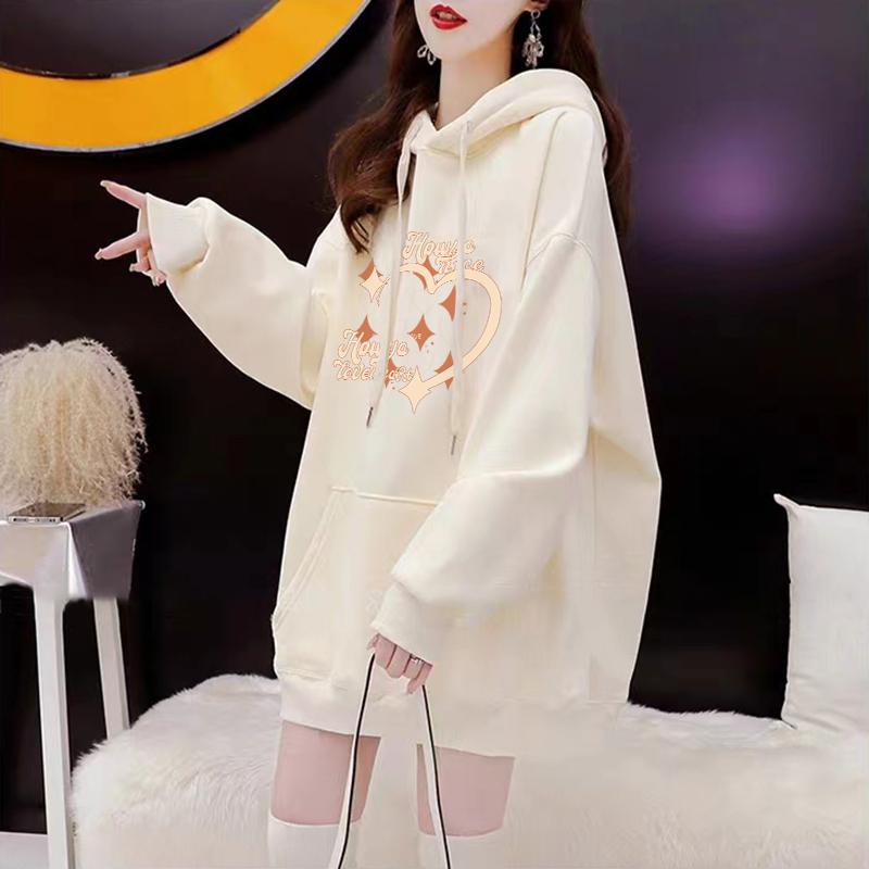 Áo Nỉ Có Mũ Trùm Đầu, Dày Dặn, Lót Lông Cừu, Dáng Rộng Vừa Vặn, Dài Trung Bình Phong Cách Hàn Quốc, Dành Cho Nữ, Mùa Thu Và Mùa Đông, Hàng Mới Về, 2024 4