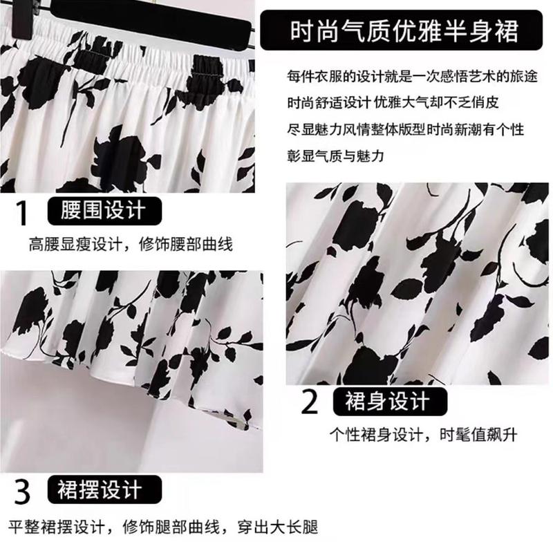 Product Introduction of Chân Váy Hoa, Chân Váy Cạp Cao Dành Cho Nữ, Phong Cách Mùa Hè, Chân Váy Nhỏ Nhắn, Dài Trung Bình Chân Váy Hoa, Kiểm Tra Đen Trên Nền Trắng, Hàng Mới Về Năm 2025 6