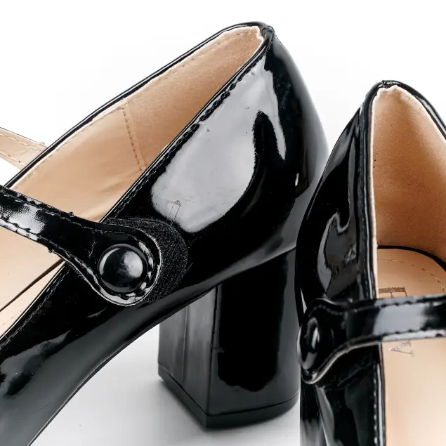 Blow BLJIHE 0023 Fiore Mary Jane Block Heels Wanita Sepatu Hitam Women Shoes 7