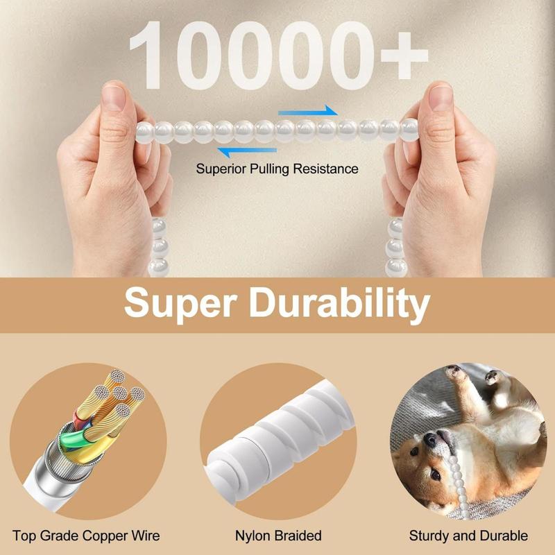 Creative Beaded 2-in-1 Data Cable, Portable Fast Charging Cable, Multifunctional Portable Fast Charging Cable for iPhone Android, Electronic 3
