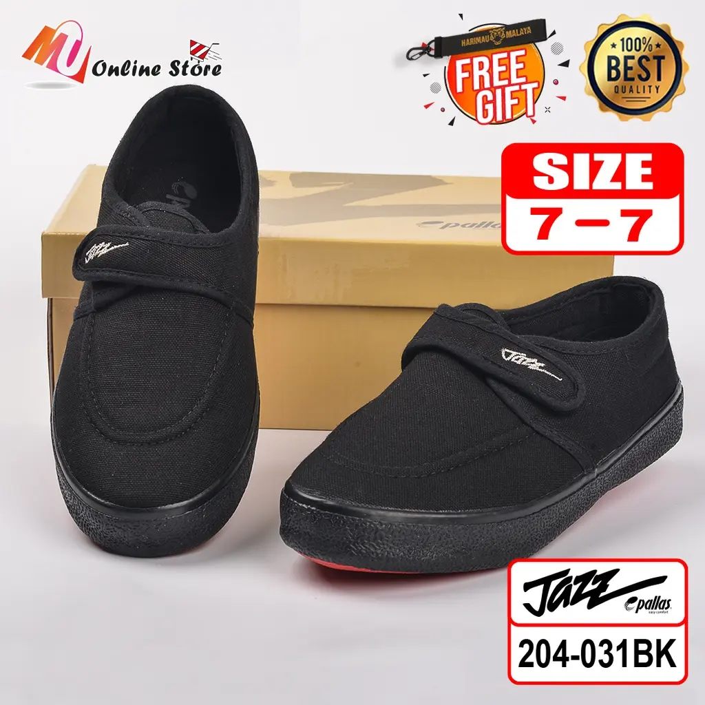 MU KASUT SEKOLAH HITAM PALLAS JAZZ 204-031BK / KASUT SEKOLAH RENDAH DAN SEKOLAH MENENGAH / STUDENT SCHOOL BLACK SHOES