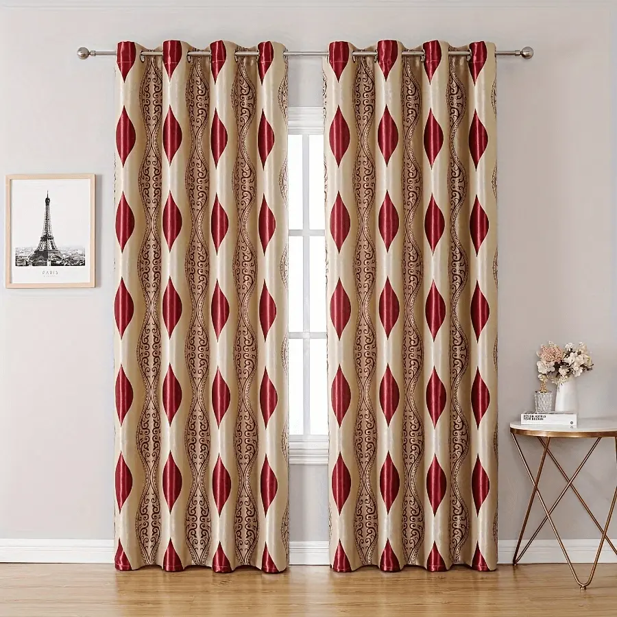 1PC Double-sided European Jacquard Curtain Suitable For Outdoor Shading Decoration Curtains Living Rooms, Balconies, Study Rooms, Bedrooms Home Decor