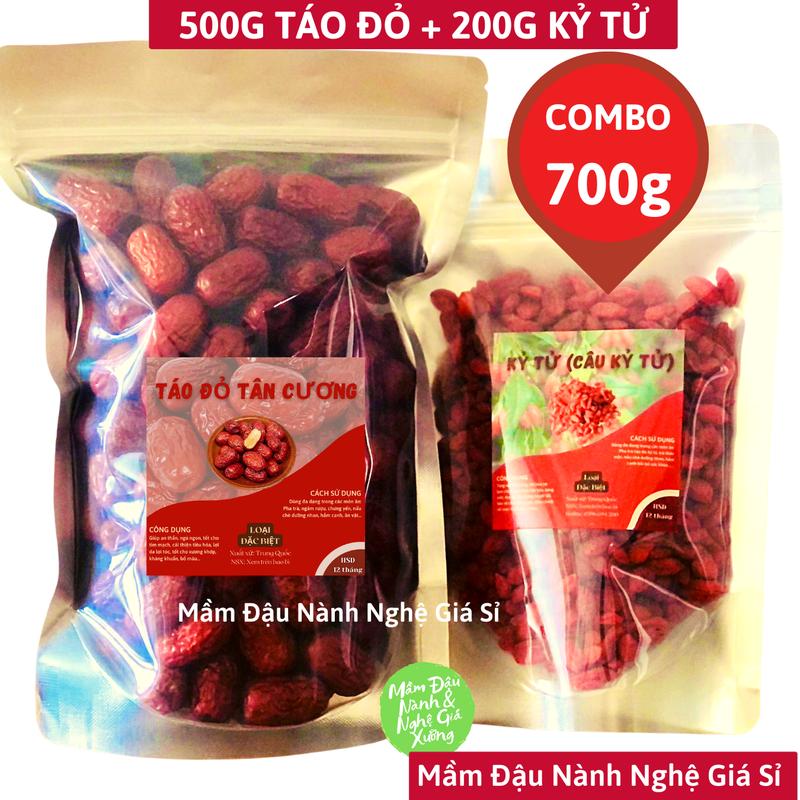COMBO 700g (500g TÁO ĐỎ +200g KỶ TỬ) Làm Trà Táo Đỏ Kỷ Tử, Chè Dưỡng Nhan, Hầm Canh, Trà Thảo Mộc, Trà Dưỡng Nhan Nước Trà Tea Food Snack Ăn Vặt Thức Ăn Cay