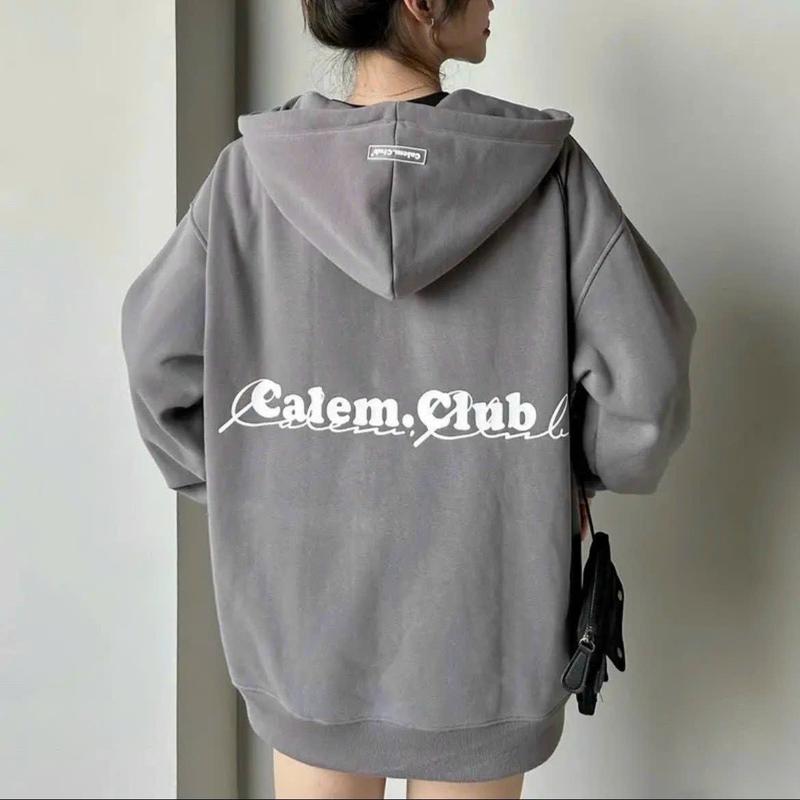 Áo khoác hoodie Nam Nữ khóa kéo họa tiết chữ CALEM CLUB chất nỉ mềm mịn cao cấp form rộng TP