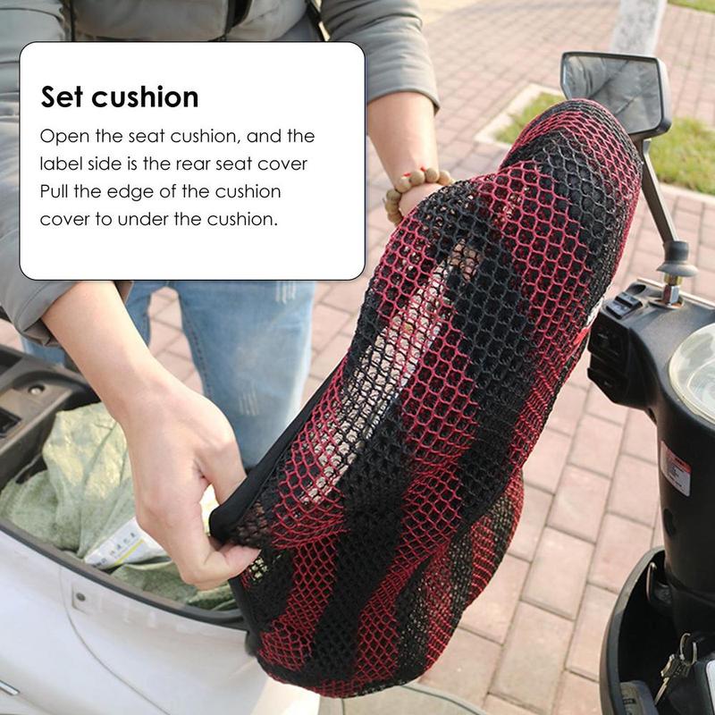 Product Introduction of Motorcycle Scooter Seat Cover Electric Bicycle Breathable 3D Mesh Seat Cover S/M/L Electric Scooter Insulation Cushion Cover 9