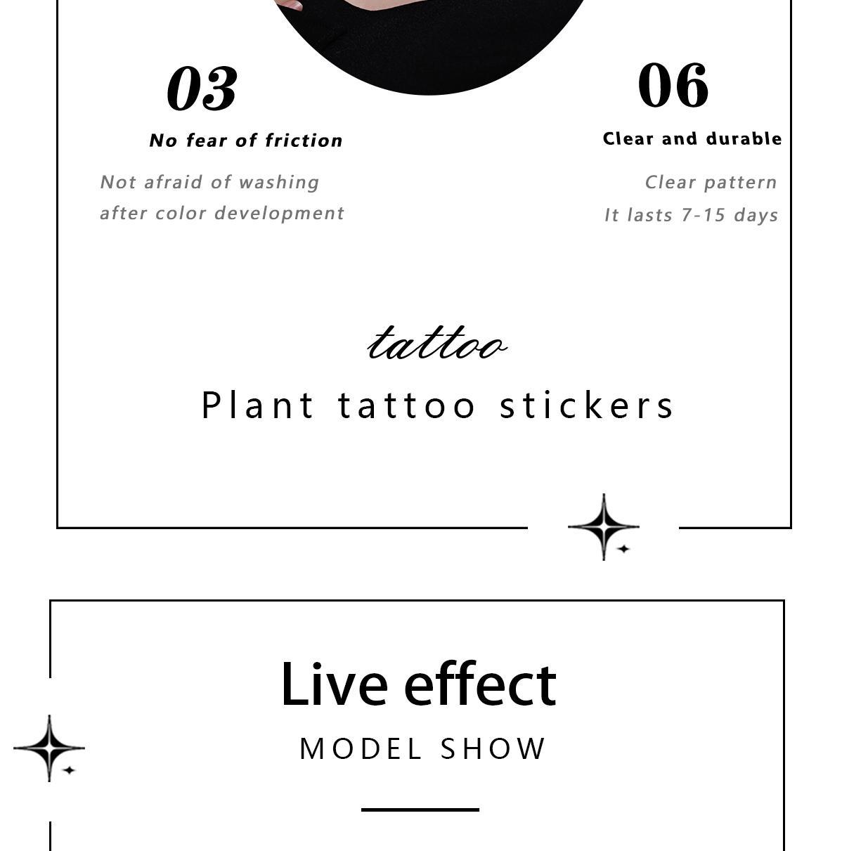 Zoartattoo stiker tato  M-553   sementara  【Daun Baru & Kupu-Kupu】New YearsTahan lama Tattoo menempel dekorasi seni untuk pria dan wanita