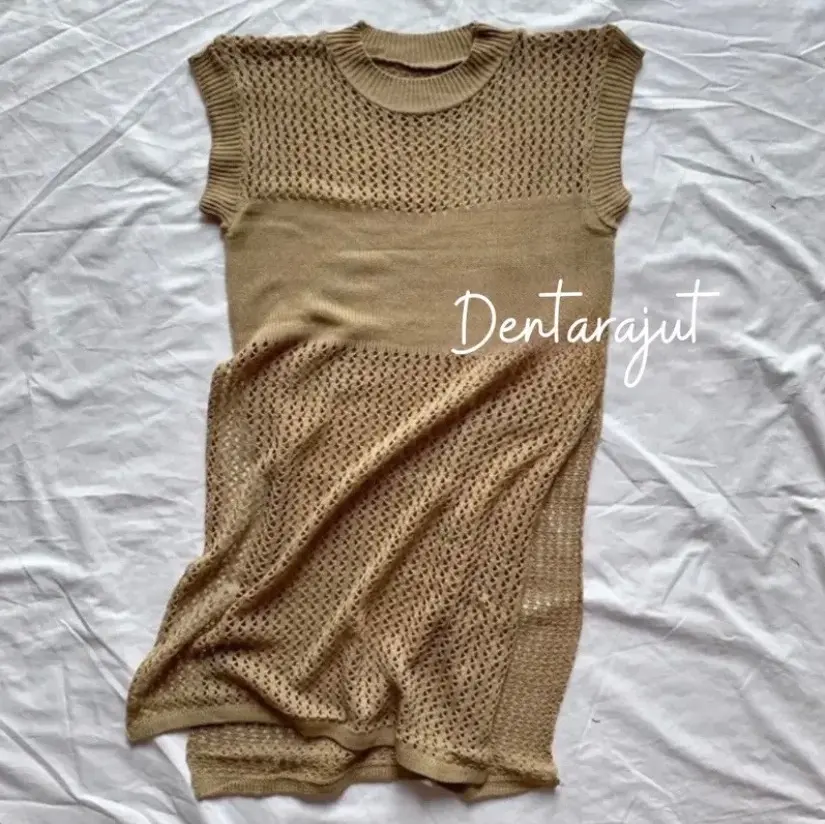 Kayla Tunik Jaring Rajut Outer Dress Rajut Wanita