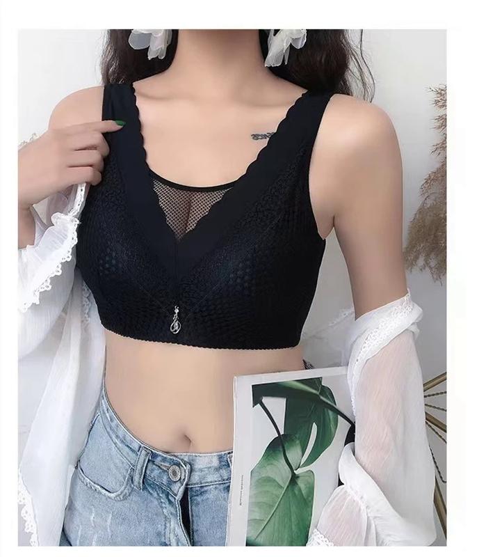 Product Introduction of Women Áo Ngực Nữ, LiYOMI, Ren Mỏng Thoải Mái, Độn Ngực, Chống Chảy Xệ, Không Gọng, Đồ Lót Nữ, [Áo Ngực Ngoại Cỡ] Bra Voi Voan 26